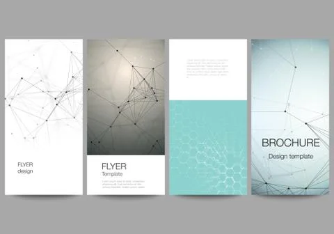 The abstract vector layout of four modern vertical banners, flyers design bus イラスト素材
