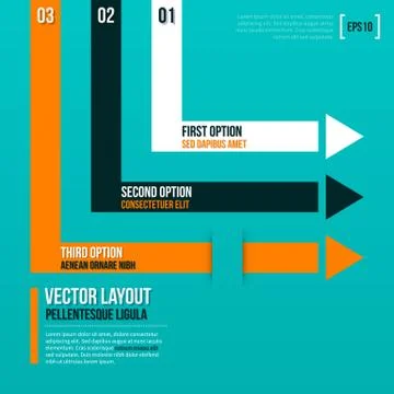 Abstract vector layout with three arrows. Stock Illustration