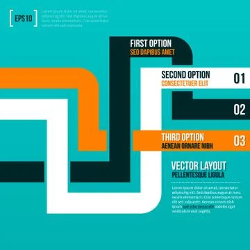 Abstract vector layout with three lines. Stock Illustration