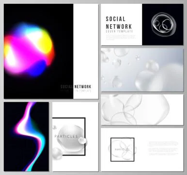 Abstract vector layouts of modern social network mockups in popular formats.  Stock Illustration