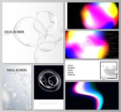 Abstract vector layouts of modern social network mockups in popular formats.  Illustrazione stock