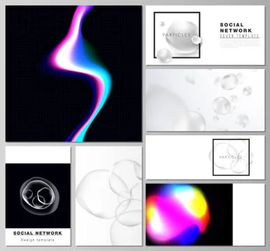 Abstract vector layouts of modern social network mockups in popular formats.  Illustrazione stock