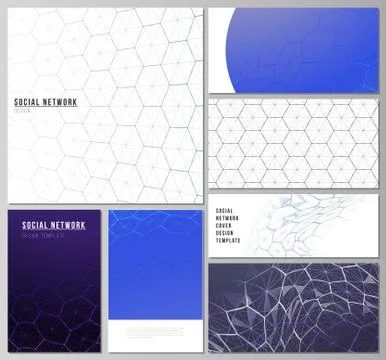 Abstract vector layouts of modern social network mockups in popular formats Illustrazione stock