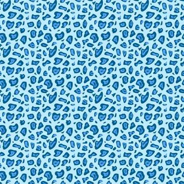 Abstract vector leopard print. Seamless pattern in blue colors. Stock Illustration