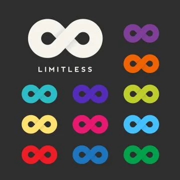 Abstract Vector Limitless Symbol, Icon or a Logo Template with Eleven Different Stock Illustration