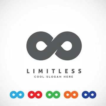 Abstract Vector Limitless Symbol, Icon or a Logo Template. Flat Style with Six Stock Illustration