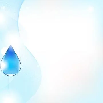 Abstract vector line and blue water drop Stock Illustration