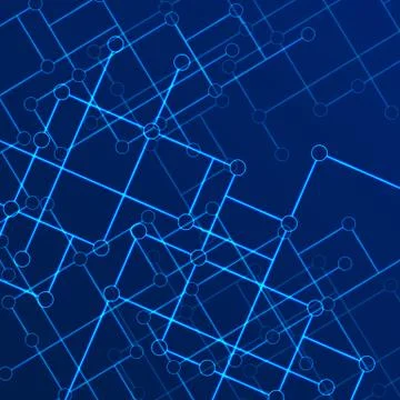 Abstract vector line background with connection points in the form of circles Stock Illustration