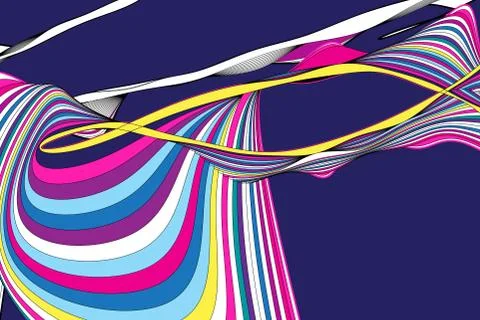Abstract vector linear waves Stock Illustration