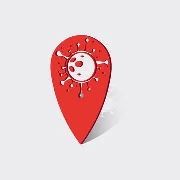Abstract Vector location point Coronavirus COVID-19 . Virus bacteria Coronavi Stock Illustration