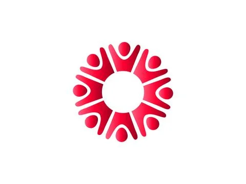 Abstract vector logo concept representing community, unity, teamwork, and con Stock Illustration