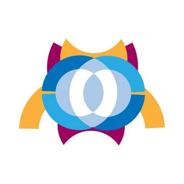 Abstract vector logo design, cartoon, glasses, robot, cute. Illustrazione stock