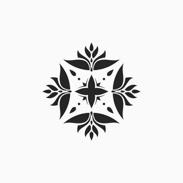 Abstract vector logo design florist tile Stock Illustration