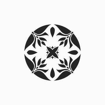 Abstract vector logo design round florist emblem Stock Illustration