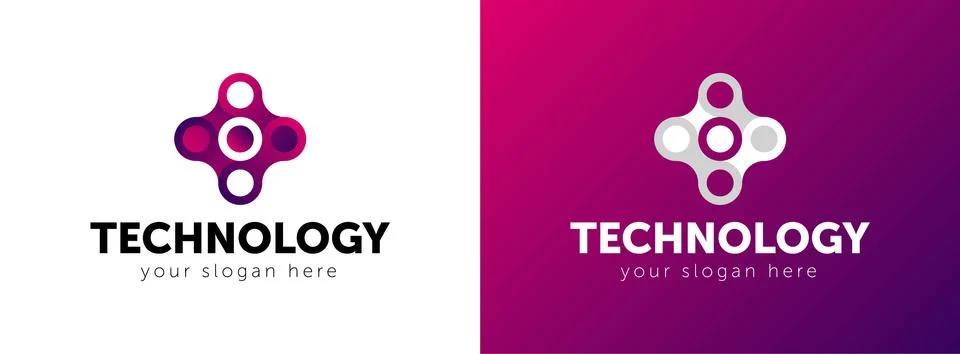 Abstract Vector Logo Design Template. Creative Blue Industrial Concept Icon Stock Illustration