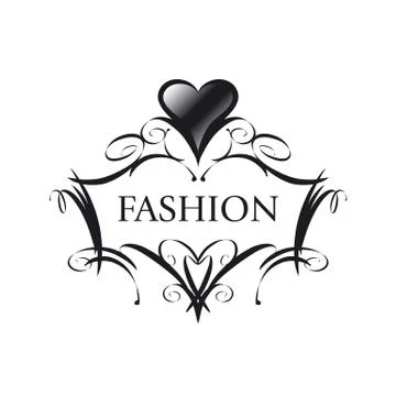 Abstract vector logo with heart and patterns 스톡 일러스트