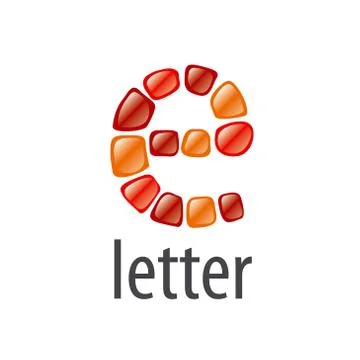 Abstract vector logo letter E made of stones イラスト素材