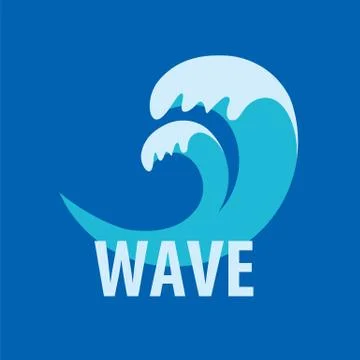 Abstract vector logo sea waves Stock Illustration