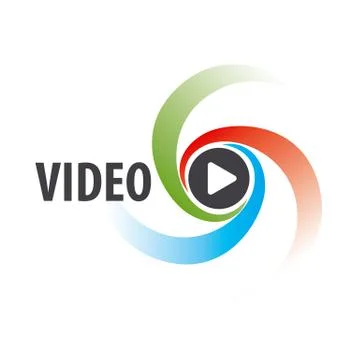 Abstract vector logo to view the video Stock Illustration