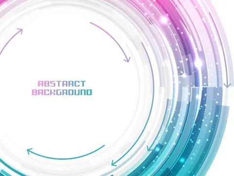 Abstract vector luminous ring with glitter and arrows. Stock Illustration