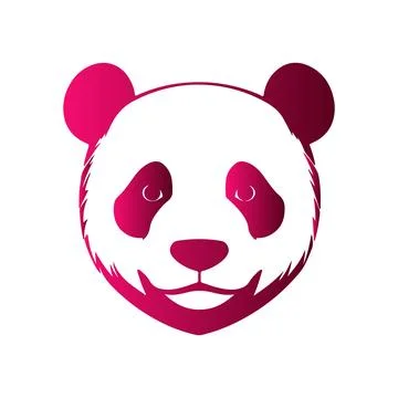 Abstract Vector Magenta Panda Face Icons or Logo Design Template Stock Illustration