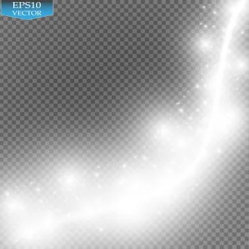 Abstract vector magic glow star light effect with neon blur curved lines Illustrazione stock