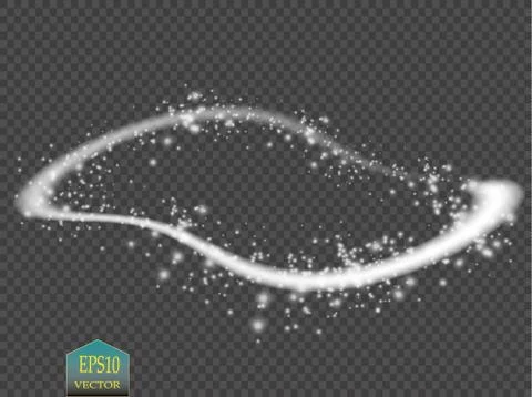 Abstract vector magic glow star light effect with neon blur curved lines Stock Illustration