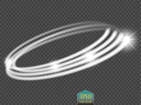 Abstract vector magic glow star light effect with neon blur curved lines Stock Illustration