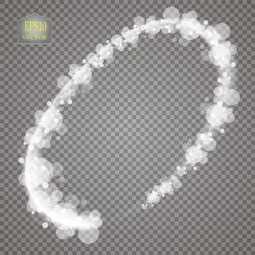 Abstract vector magic glow star light effect with neon blur curved lines Stock Illustration