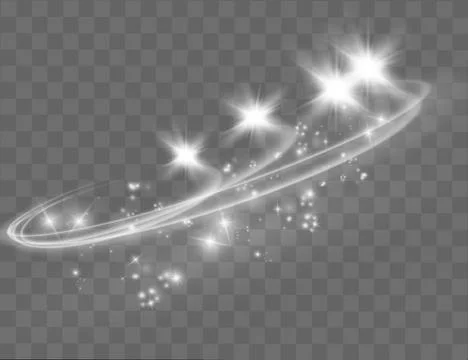 Abstract vector magic glow star light effect with neon blur curved lines. Spa Stock Illustration