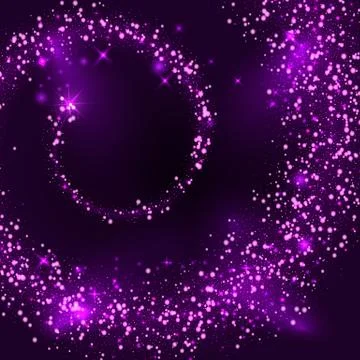 Abstract vector magic glow star light effect. Sparkling dust star trail with Stock Illustration