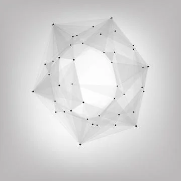 Abstract vector mesh background. Chaotically connected points and polygons fl 스톡 일러스트