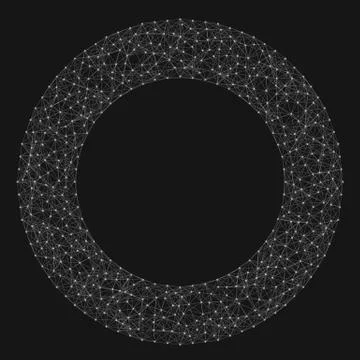 Abstract vector mesh background. Chaotically connected points and polygons fl Illustrazione stock