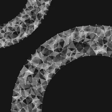 Abstract vector mesh background. Chaotically connected points and polygons fl Stock Illustration