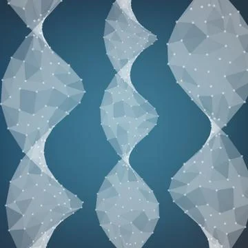 Abstract vector mesh background. Chaotically connected points and polygons fl Illustrazione stock