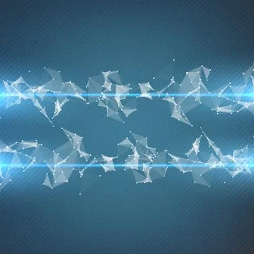 Abstract vector mesh background. Chaotically connected points and polygons fl Illustrazione stock