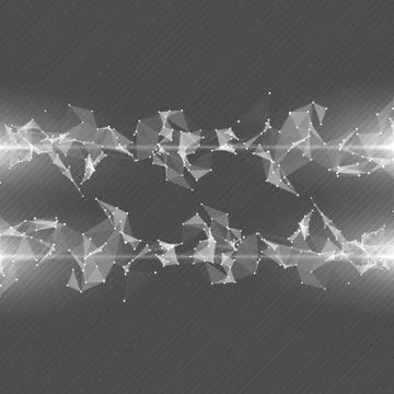 Abstract vector mesh background. Chaotically connected points and polygons fl Stock Illustration