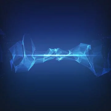 Abstract vector mesh background. Chaotically connected points and polygons fl Illustrazione stock