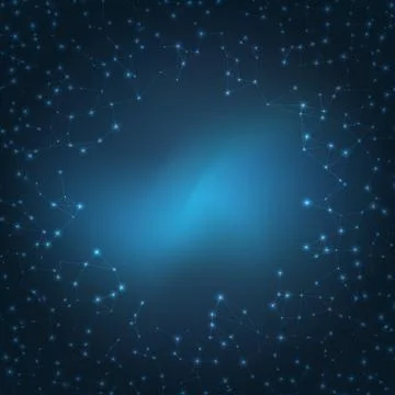Abstract vector mesh background. Chaotically connected points and polygons fl Illustrazione stock