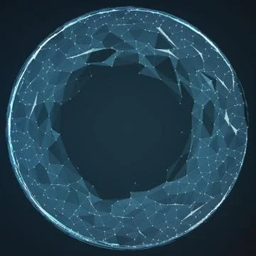 Abstract vector mesh background. Chaotically connected points and polygons fl 스톡 일러스트