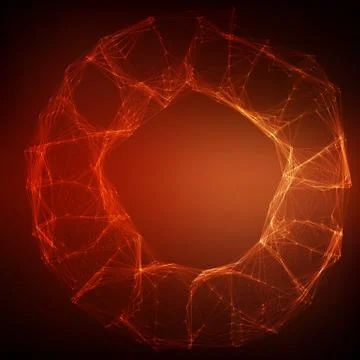 Abstract vector mesh background. Chaotically connected points and polygons fl 스톡 일러스트