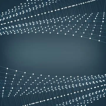 Abstract vector mesh background. Chaotically connected points and polygons fl Illustrazione stock