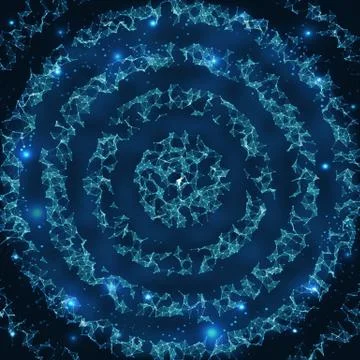 Abstract vector mesh background. Chaotically connected points and polygons fl 스톡 일러스트