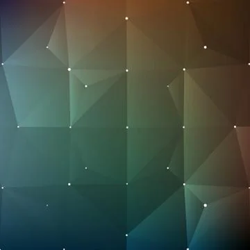 Abstract vector mesh background. Chaotically connected points and polygons fl Illustrazione stock