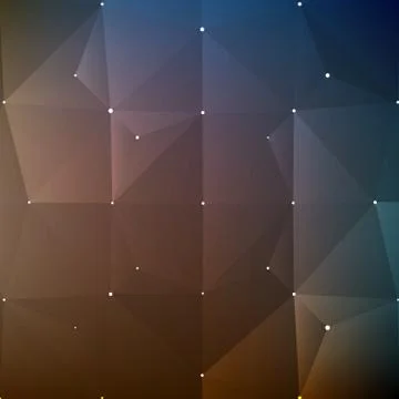 Abstract vector mesh background. Chaotically connected points and polygons fl Illustrazione stock