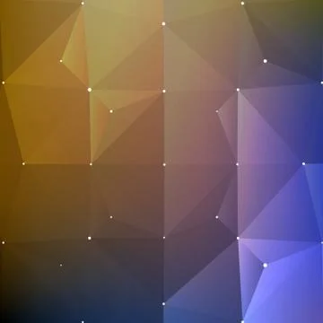 Abstract vector mesh background. Chaotically connected points and polygons fl Illustrazione stock