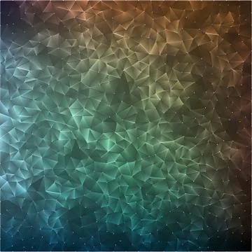 Abstract vector mesh background. Chaotically connected points and polygons fl Illustrazione stock