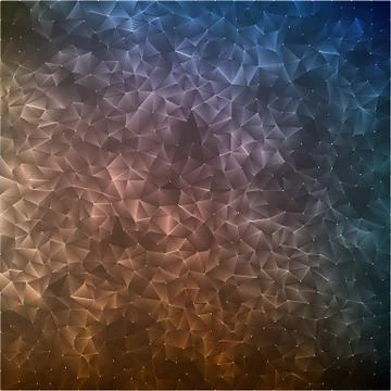 Abstract vector mesh background. Chaotically connected points and polygons fl Stock Illustration