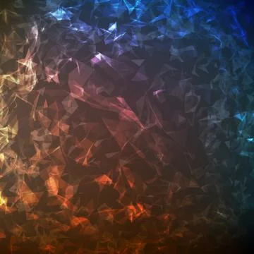 Abstract vector mesh background. Chaotically connected points and polygons fl Illustrazione stock