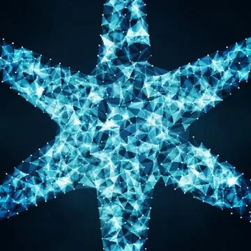Abstract vector mesh background. Chaotically connected points and polygons fl Illustrazione stock
